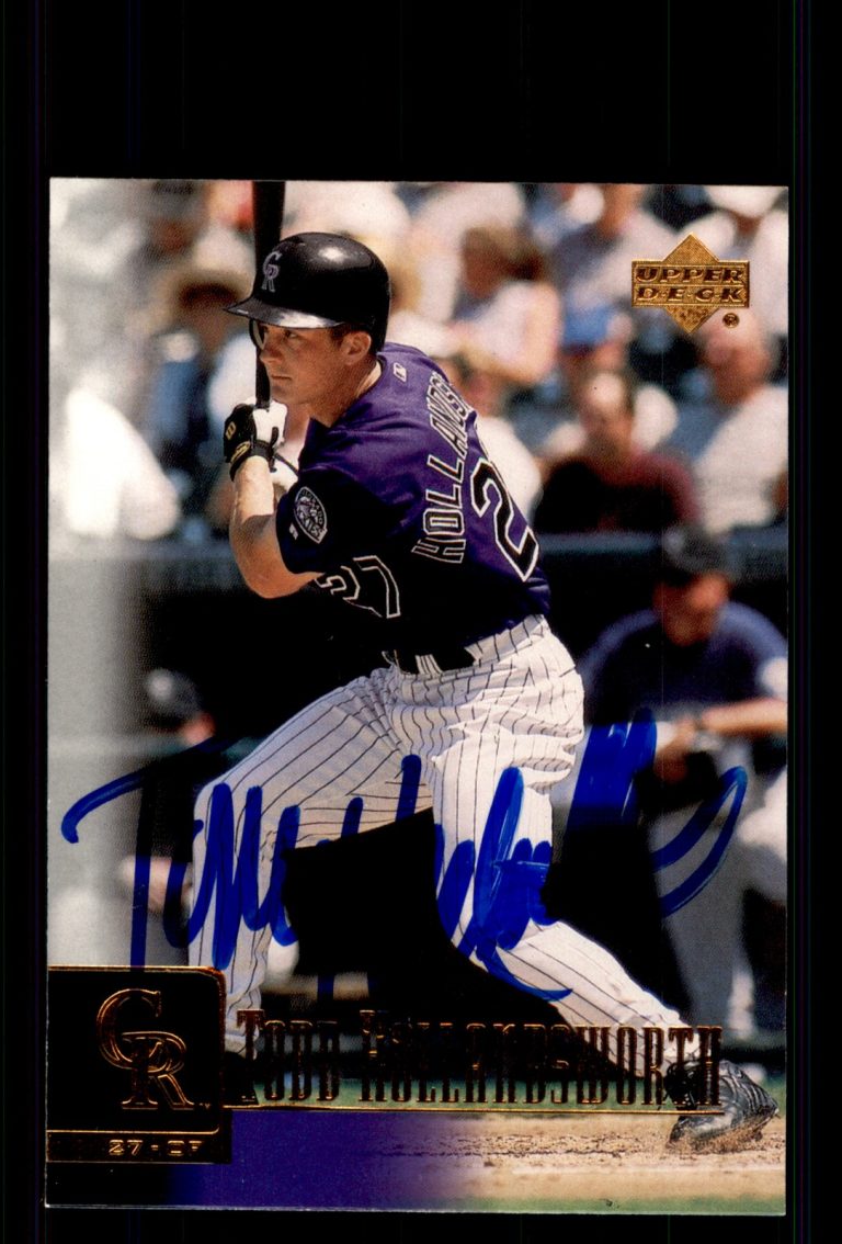 Signed Baseball Card Auto Todd Hollandsworth 2001 Upper Deck #255 Rockies