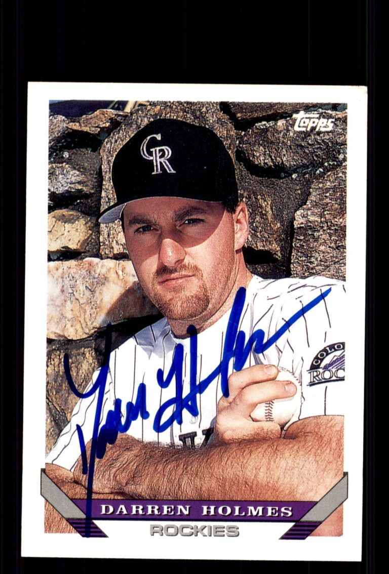 Signed Baseball Card Auto Darren Holmes 1993 Topps #681 Colorado Rockies
