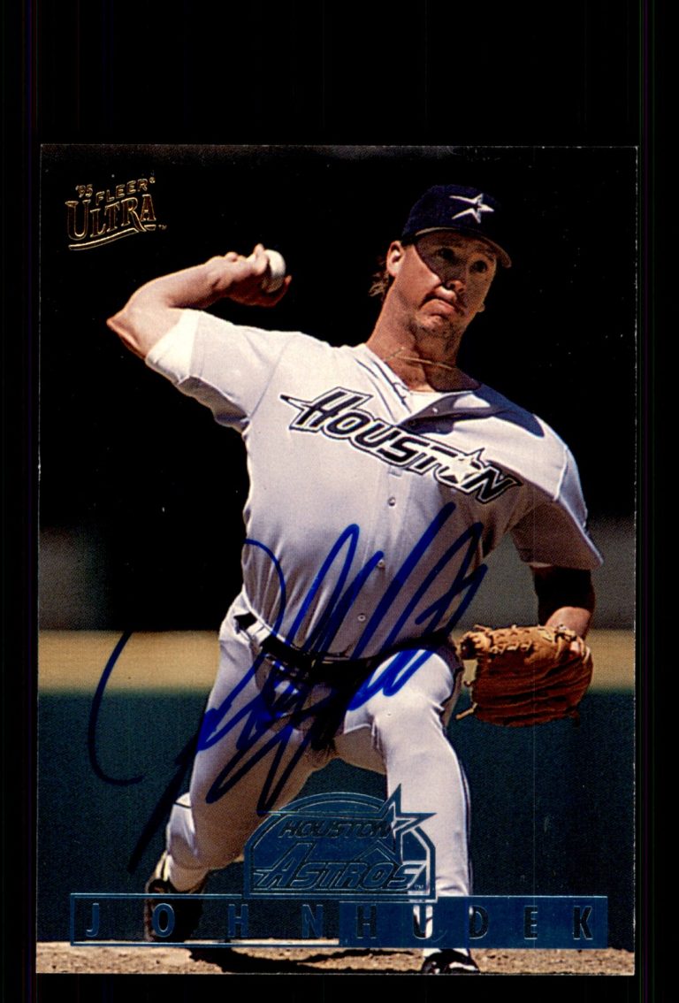 Signed Baseball Card Auto John Hudek 1995 Ultra #173 Houston Astros