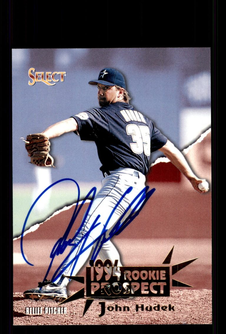 Signed Baseball Card Auto John Hudek 1994 Select #405 Houston Astros