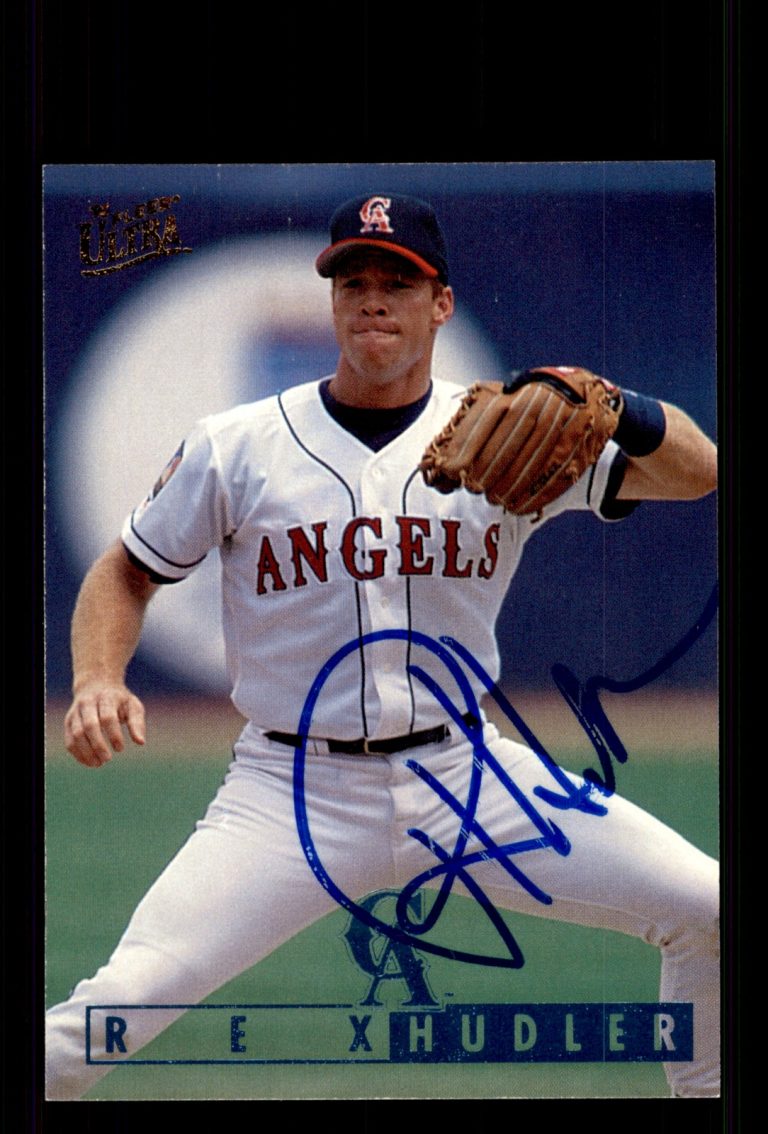 Signed Baseball Card Auto Rex Hudler 1995 Ultra #269 California Angels