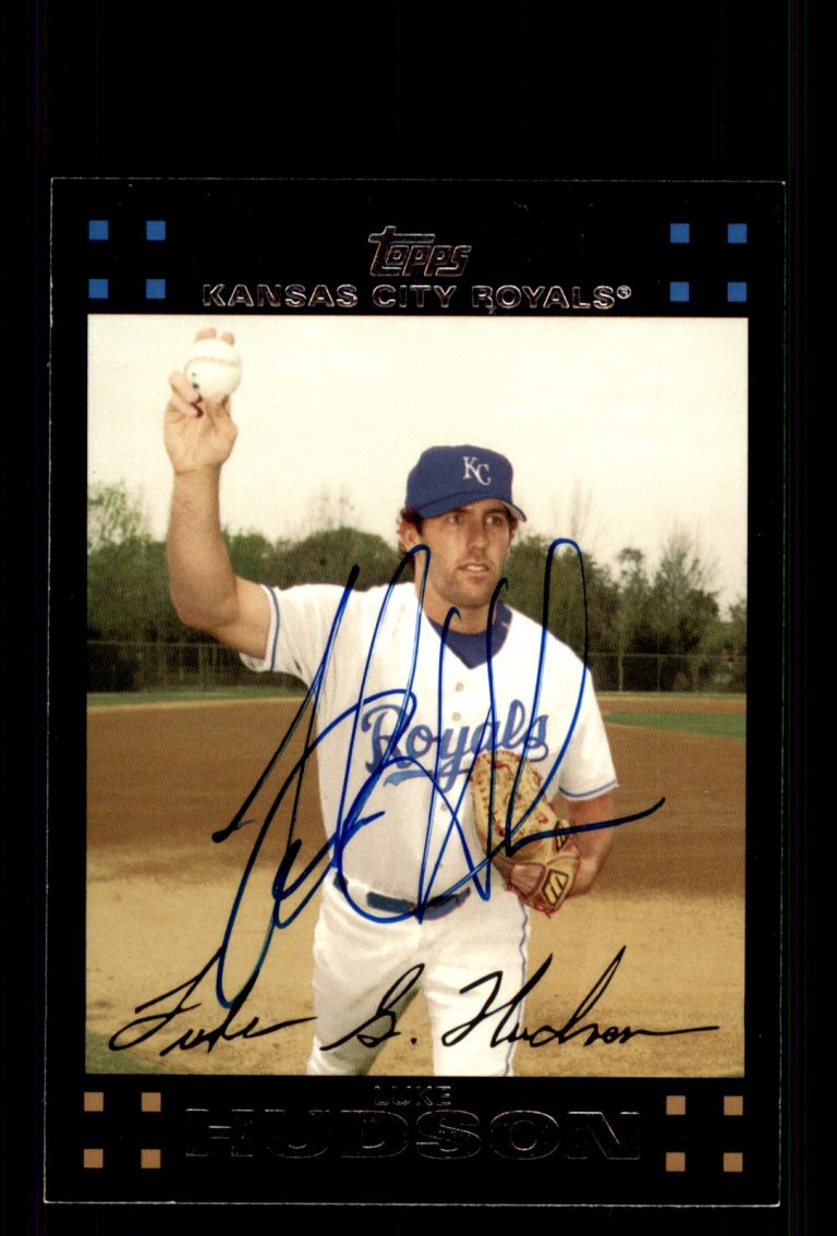 Signed Baseball Card Auto Luke Hudson 2007 Topps #146 Kansas City Royals