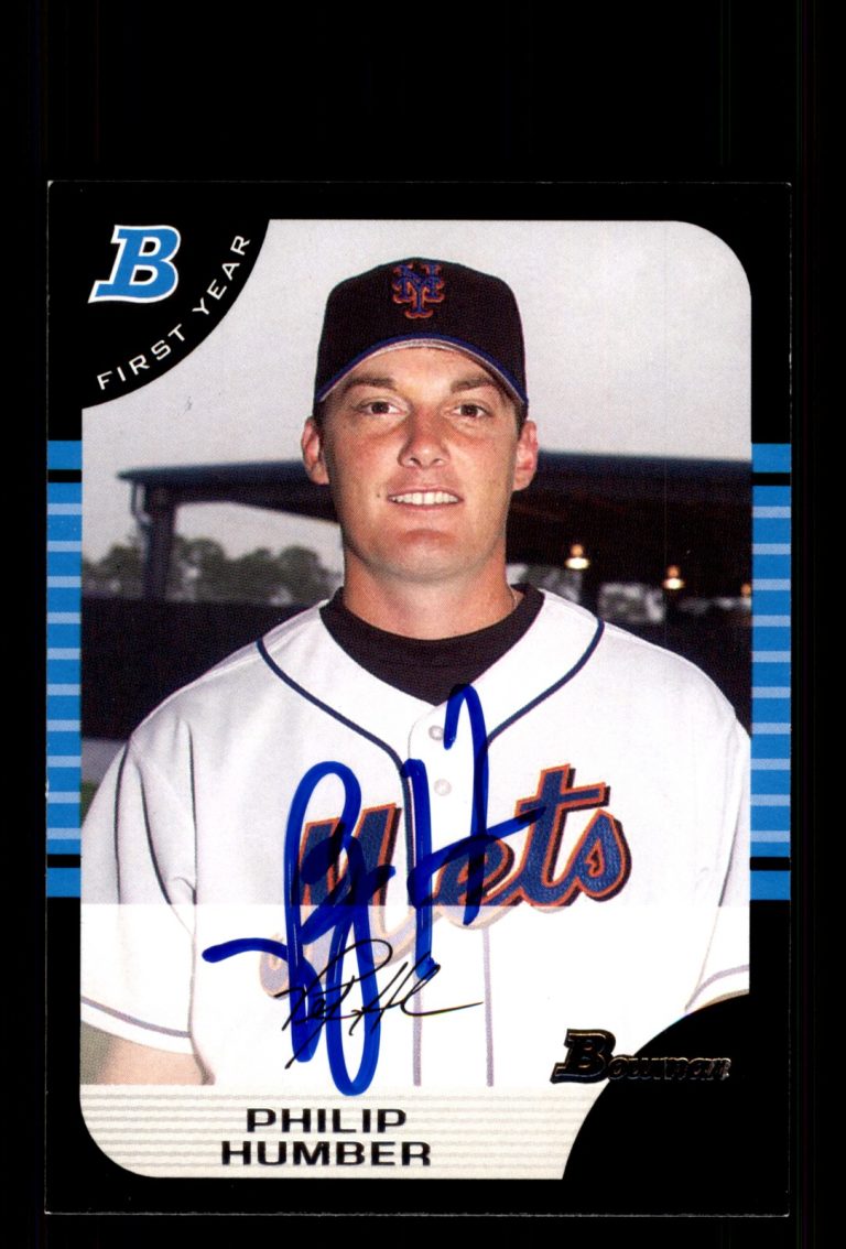 Signed Baseball Card Auto Philip Humber 2005 Bowman #324 New York Mets