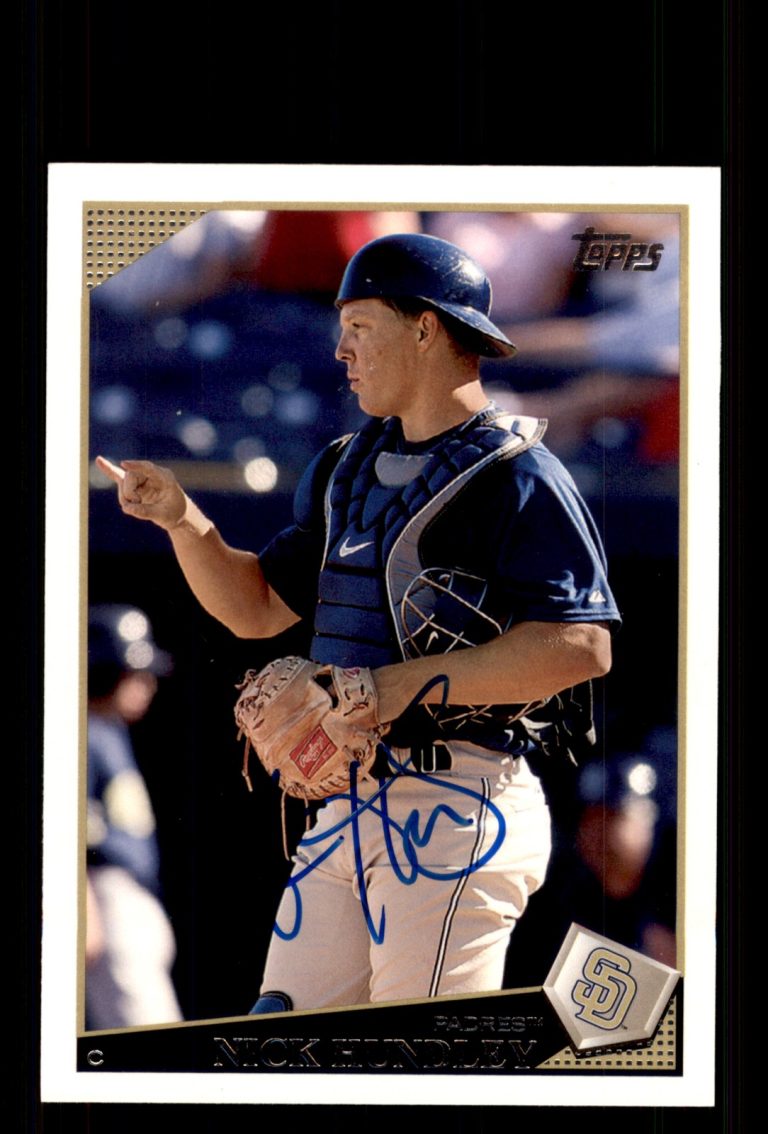 Signed Baseball Card Auto Nick Hundley 2009 Topps #101 San Diego Padres