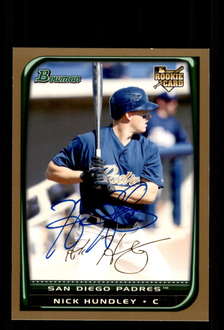 Signed Baseball Card Auto Nick Hundley 2008 Bowman #BDP22 Padres Gold