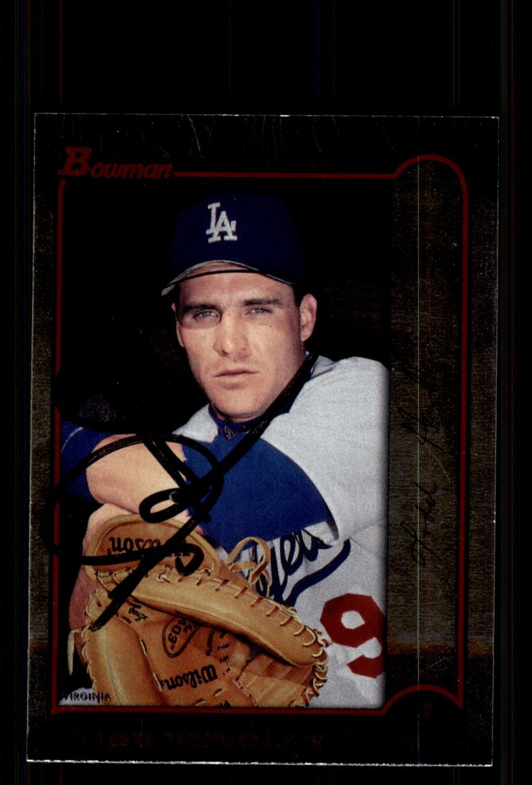 Signed Baseball Card Auto Todd Hundley 1999 Bowman Chrome #246 Dodgers