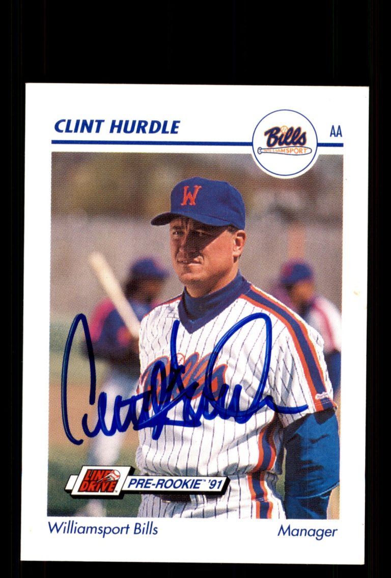 Signed Baseball Card Auto Clint Hurdle 1991 Line Drive AA #649 Bills