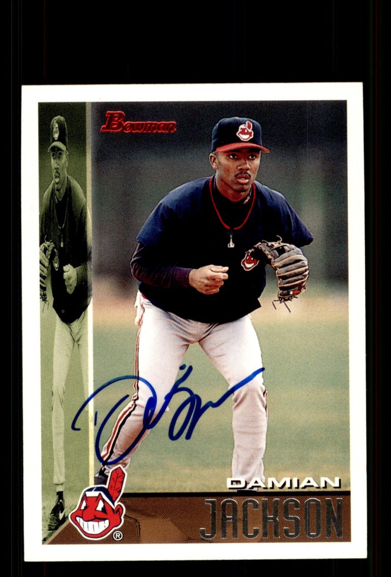 Signed Baseball Card Auto Damian Jackson 1995 Bowman #132 Cleveland Indians