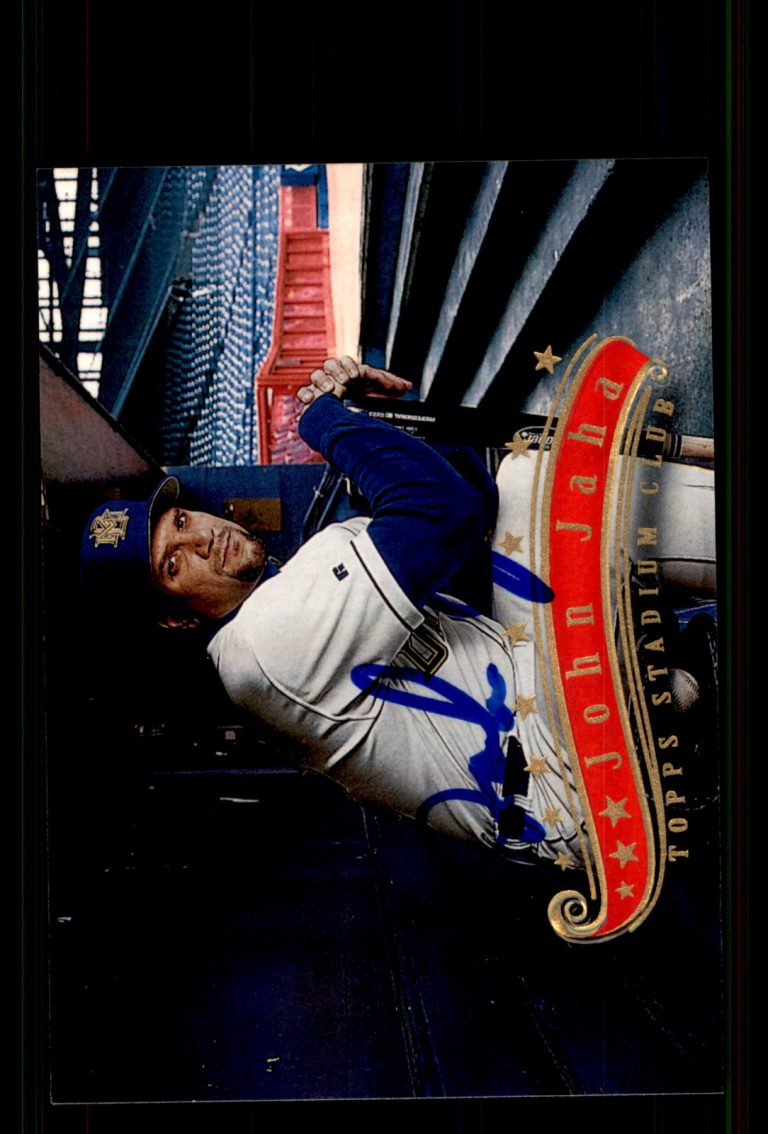 Signed Baseball Card Auto John Jaha 1997 Stadium Club #35 Milwaukee Brewers