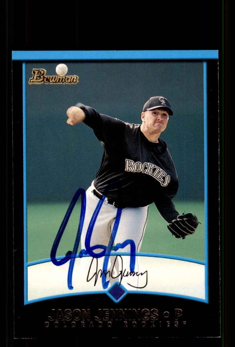 Signed Baseball Card Auto Jason Jennings 2001 Bowman #348 Colorado Rockies