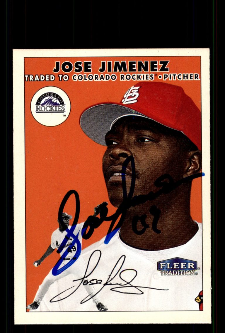 Signed Baseball Card Auto Jose Jimenez 2000 Fleer Tradition #347 Rockies