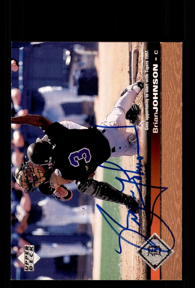 Signed Baseball Card Auto Brian Johnson 1997 Upper Deck #357 Detroit Tigers