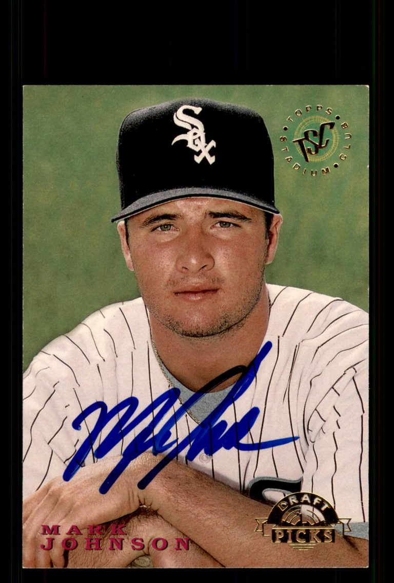 Signed Baseball Card Auto Mark Johnson 1995 Stadium Club #104 Chicago White Sox