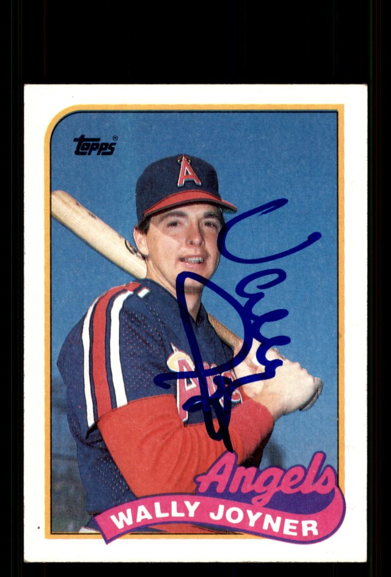 Signed Baseball Card Auto Wally Joyner 1989 Topps #270 California Angels