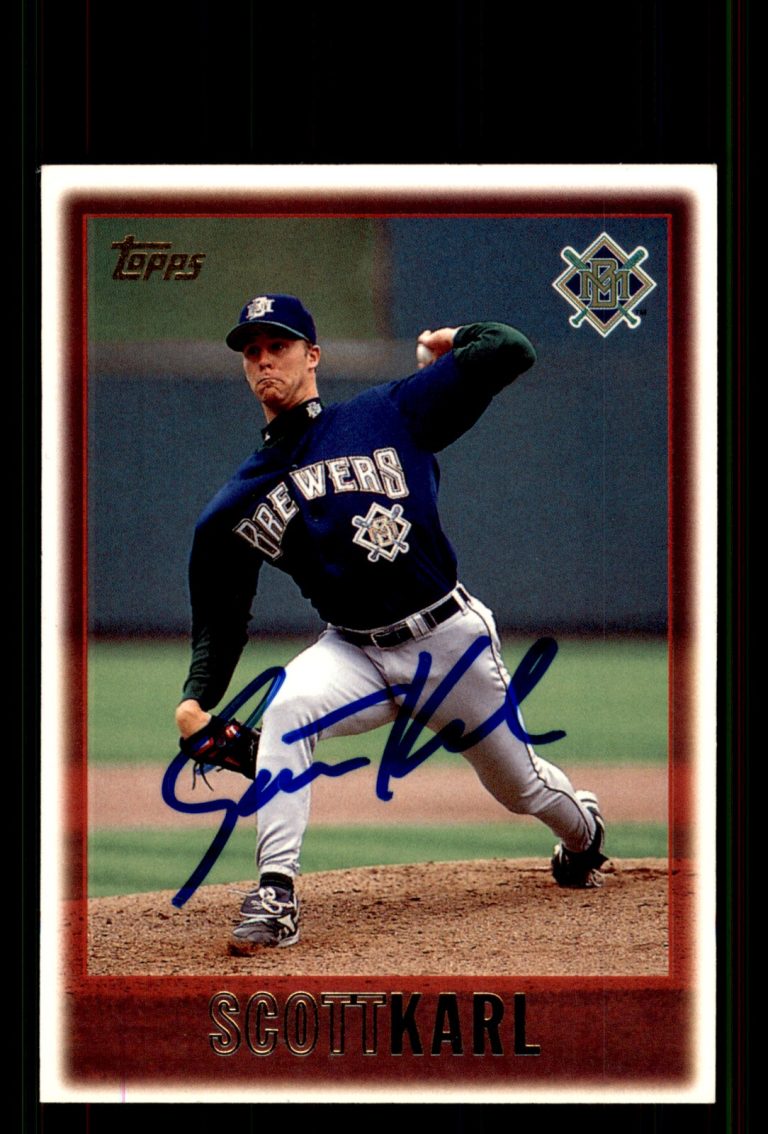 Signed Baseball Card Auto Scott Karl 1997 Topps #58 Milwaukee Brewers