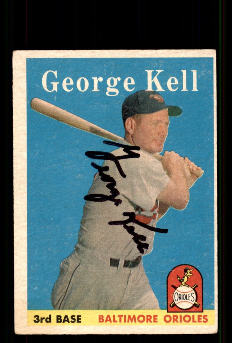 Signed Baseball Card Auto George Kell 1958 Topps #40 Baltimore Orioles