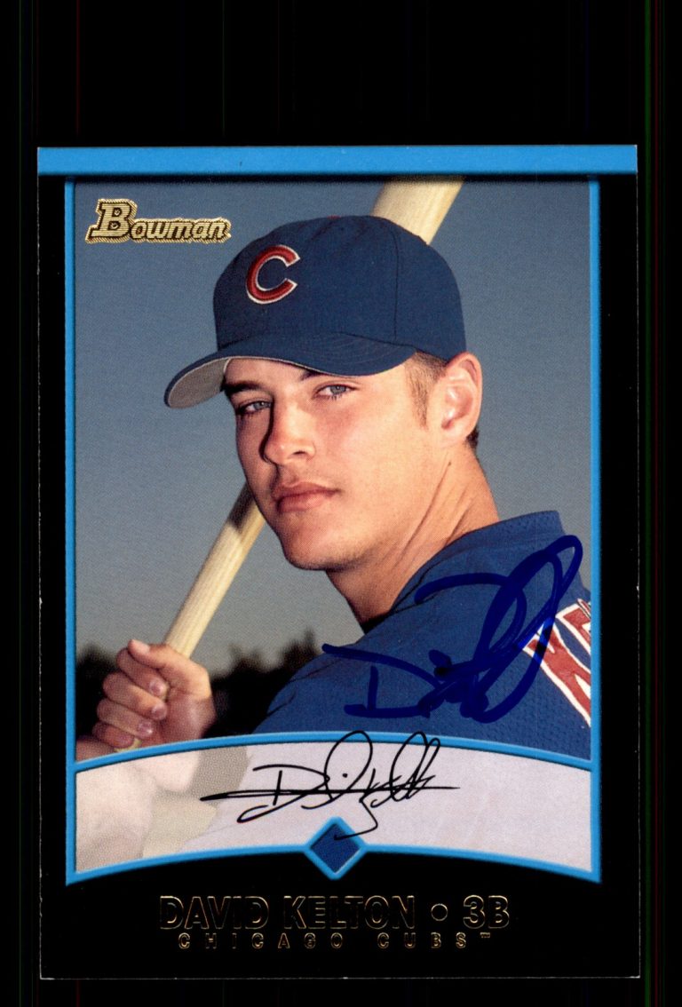 Signed Baseball Card Auto David Kelton 2001 Bowman #353 Chicago Cubs