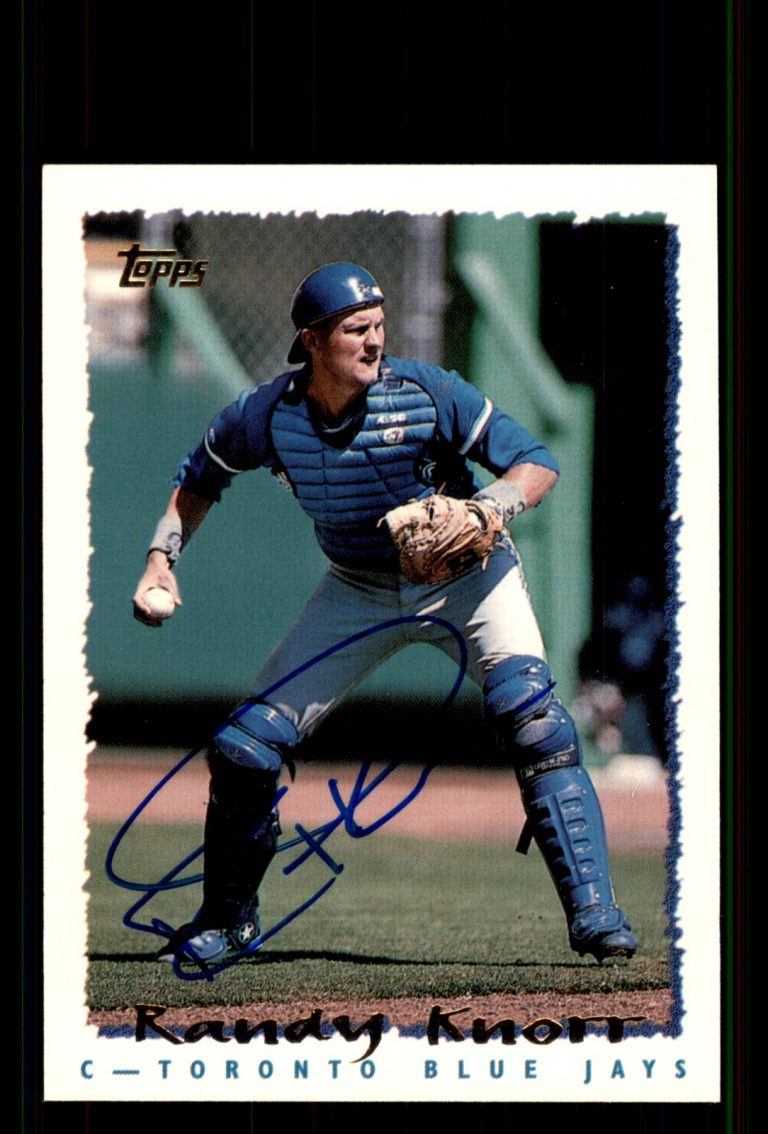 Signed Baseball Card Auto Randy Knorr 1995 Topps #327 Toronto Blue Jays