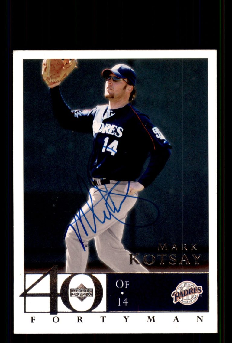 Signed Baseball Card Auto Mark Kotsay 2003 Upper Deck 40-Man #646 Padres