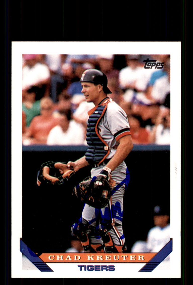 Signed Baseball Card Auto Chad Kreuter 1993 Topps #692 Detroit Tigers
