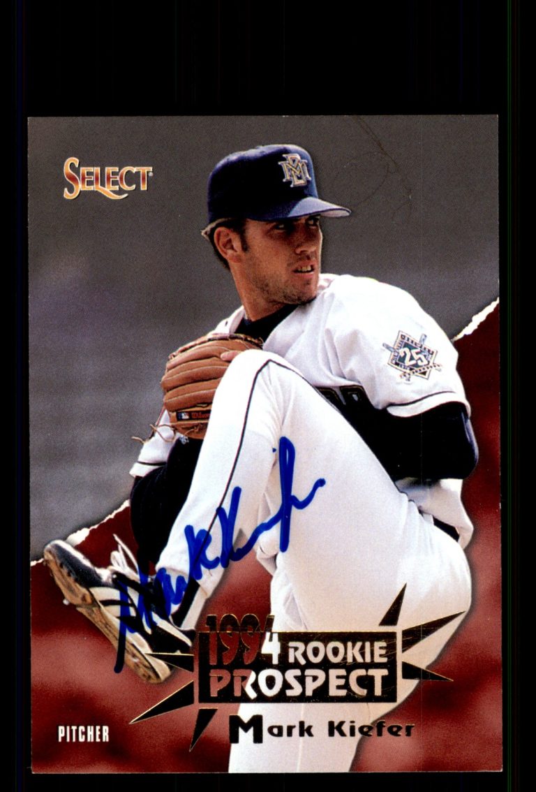 Signed Baseball Card Auto Mark Kiefer 1994 Select #380 Milwaukee Brewers