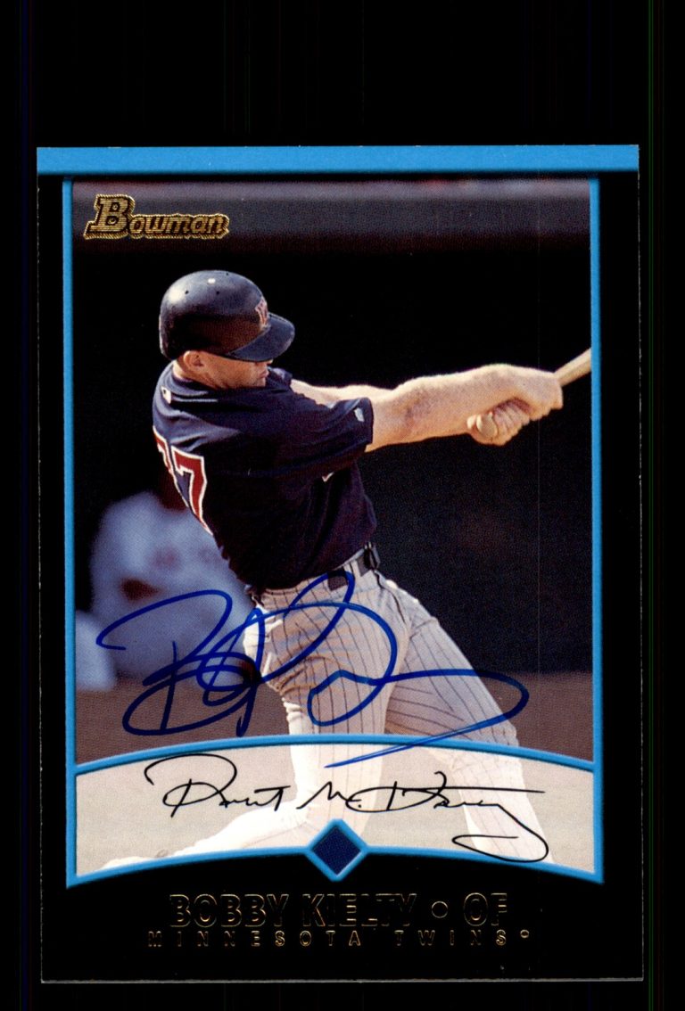 Signed Baseball Card Auto Bobby Kielty 2001 Bowman #197 Minnesota Twins
