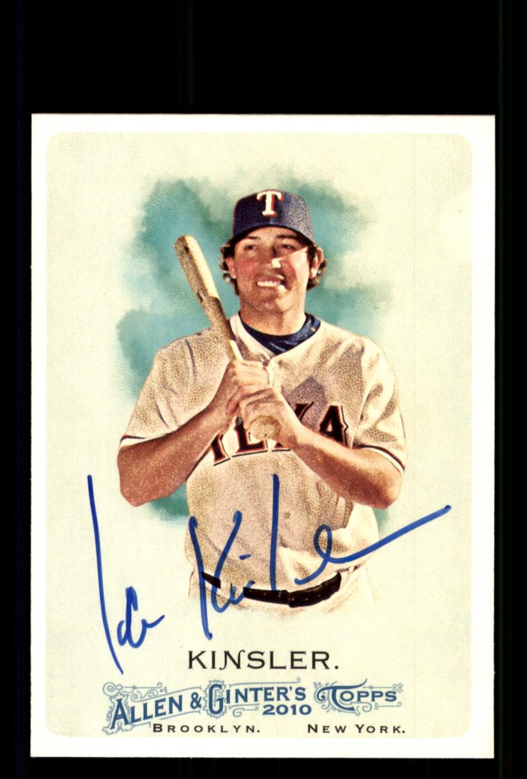 Signed Baseball Card Auto Ian Kinsler 2010 Topps Allen & Ginter #109 Rangers