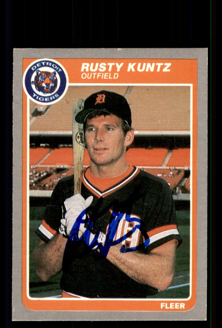Signed Baseball Card Auto Rusty Kuntz 1985 Fleer #14 Detroit Tigers