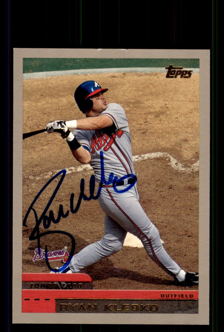 Signed Baseball Card Auto Ryan Klesko 2000 Topps #147 Atlanta Braves