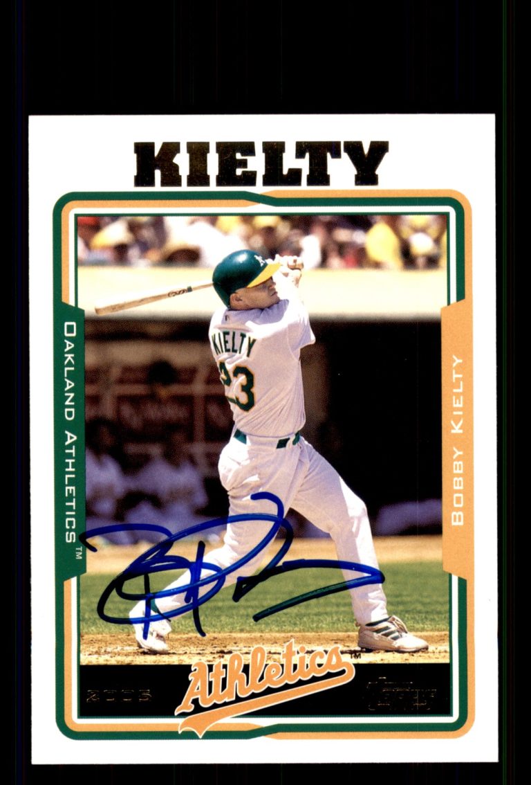 Signed Baseball Card Auto Bobby Kielty 2005 Topps #121 Oakland Athletics