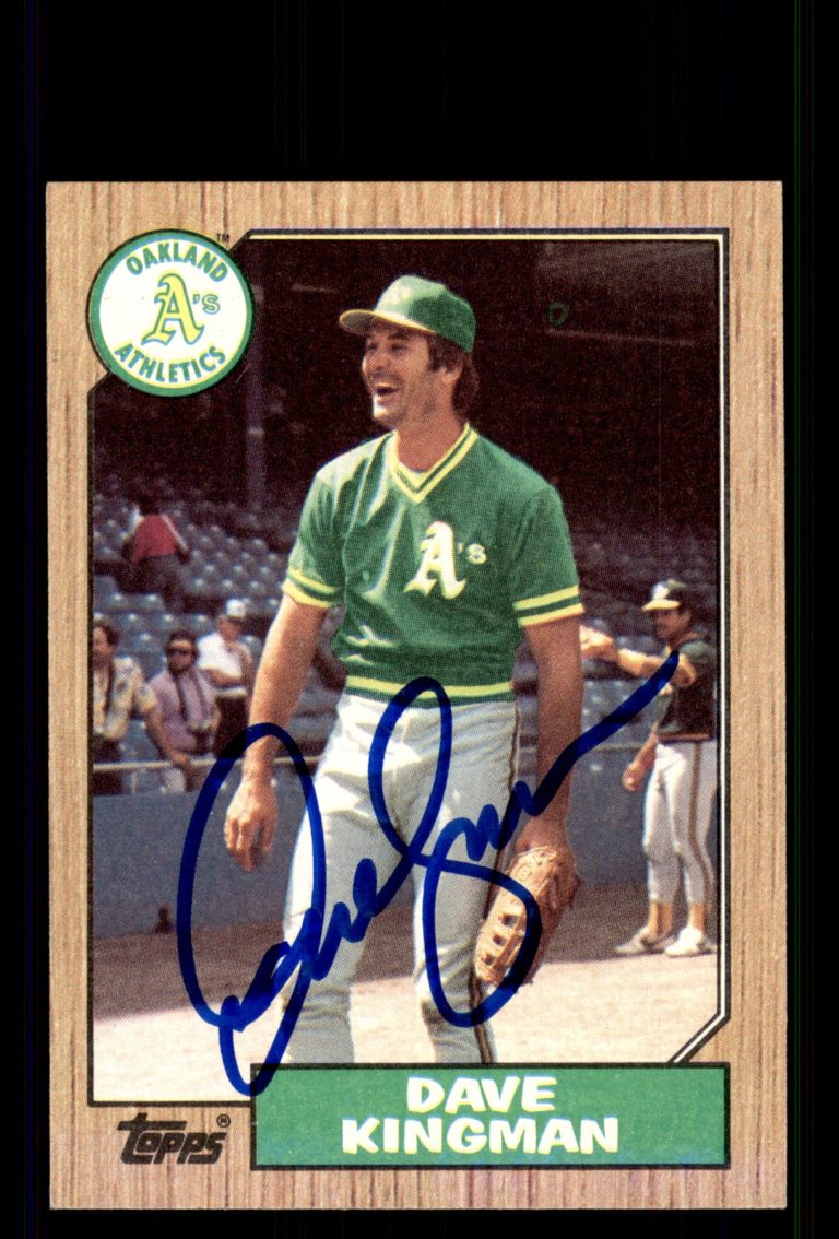 Signed Baseball Card Auto Dave Kingman 1987 Topps #709 Oakland Athletics