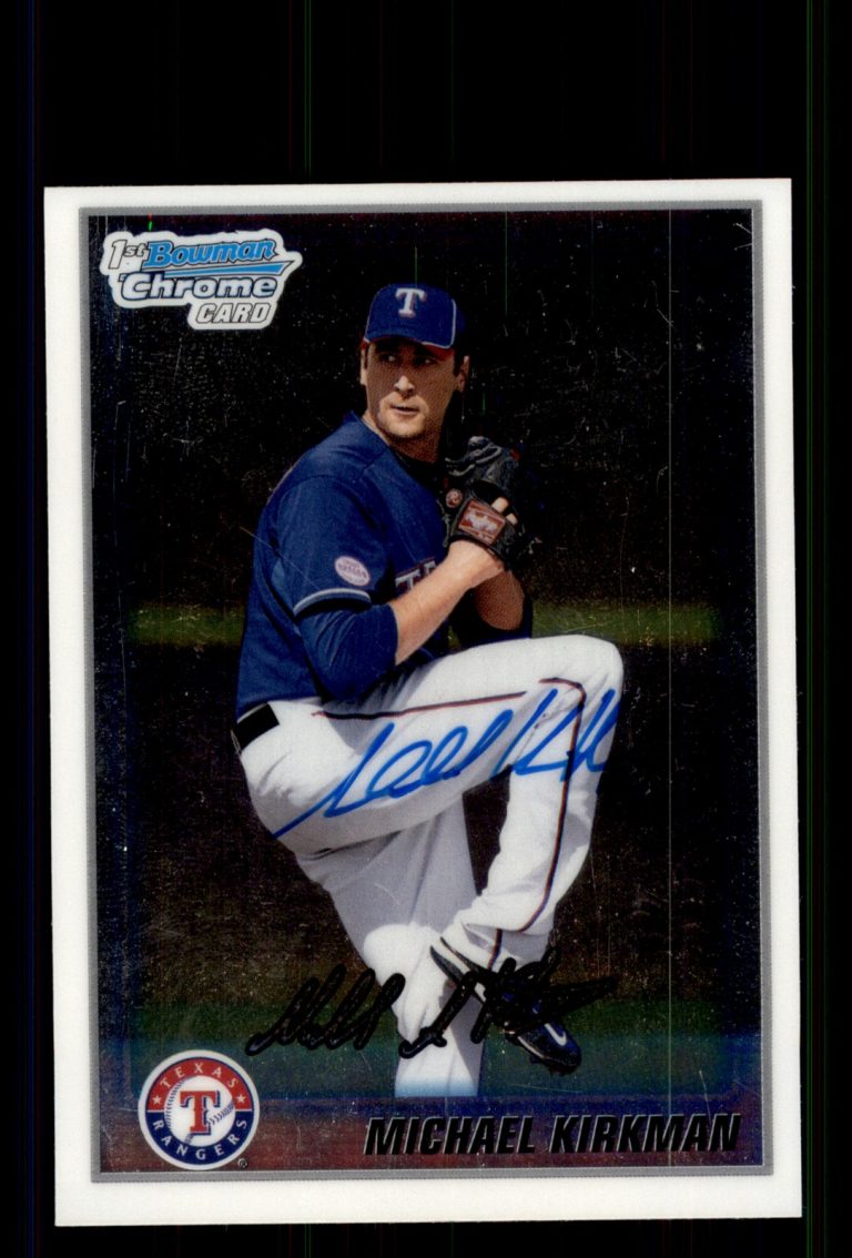 Signed Baseball Card Auto Michael Kirkman 2010 Bowman Chrome #BCP143