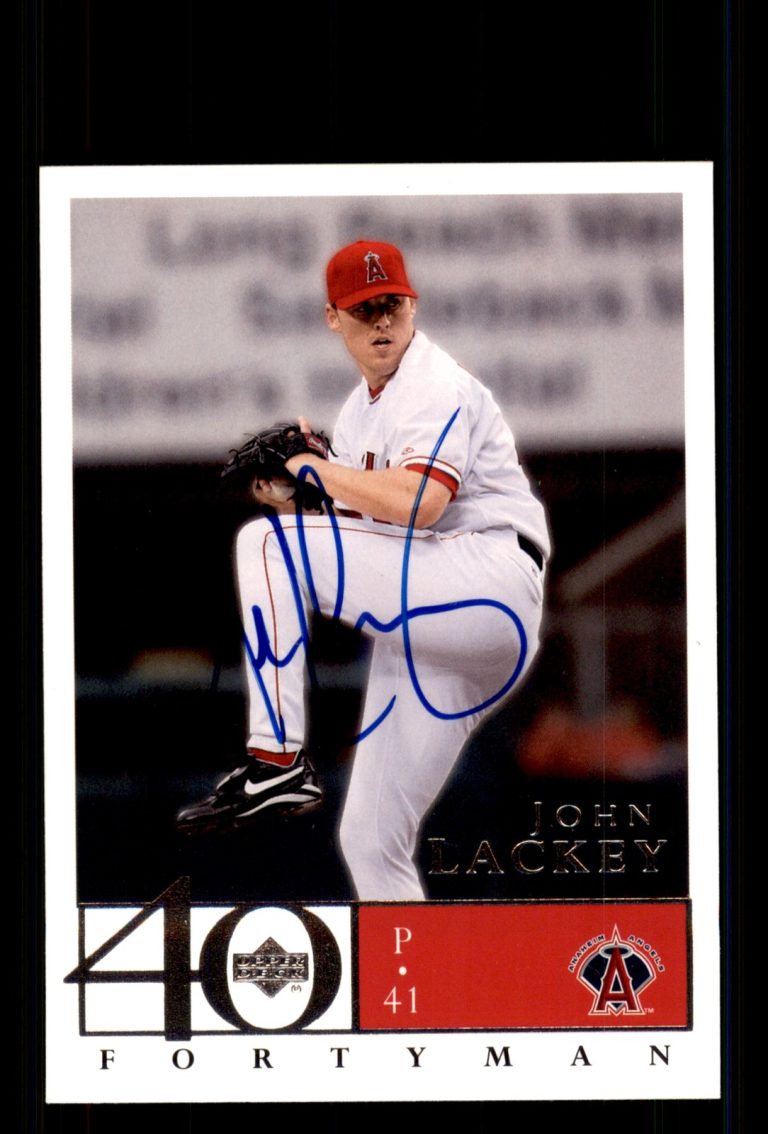 Signed Baseball Card Auto John Lackey 2003 Upper Deck 40-Man #12 Anaheim Angels