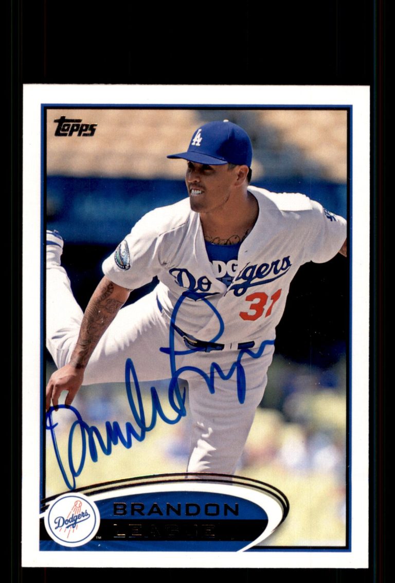 Signed Baseball Card Auto Brandon League 2012 Topps Update #US102 Dodgers