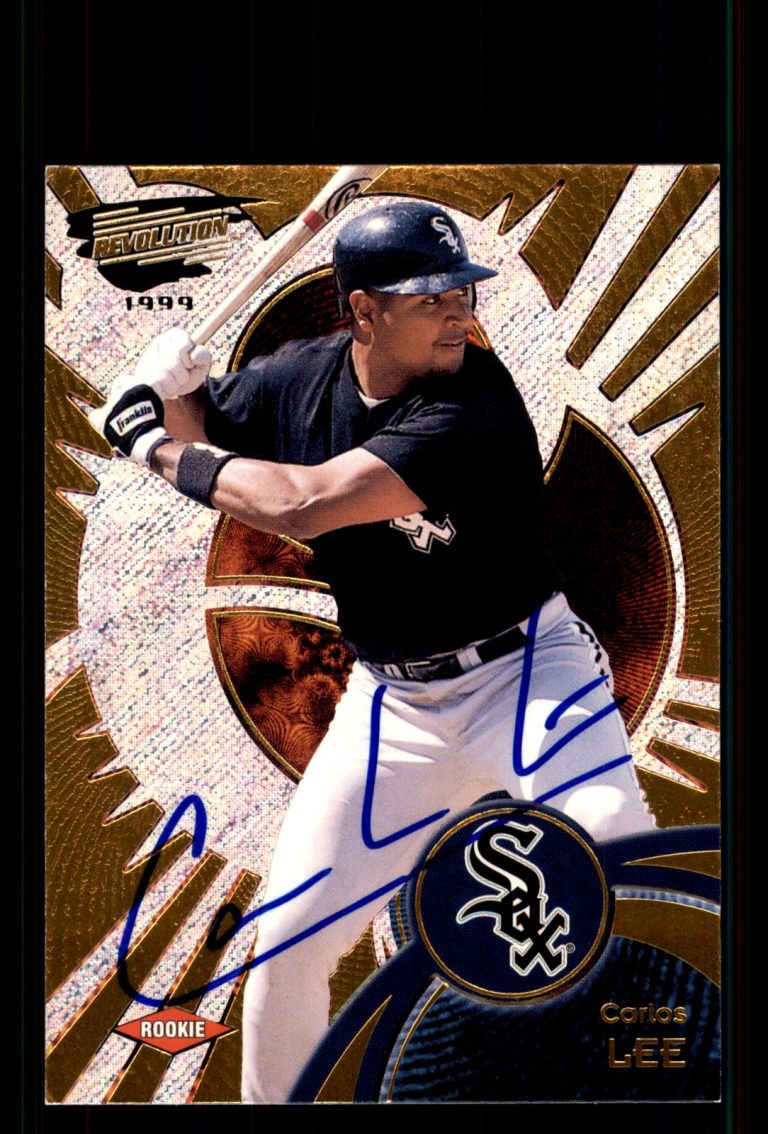 Signed Baseball Card Auto Carlos Lee 1999 Pacific Revolution #33 White Sox