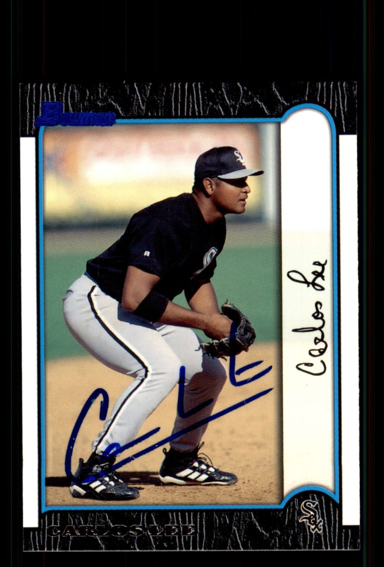 Signed Baseball Card Auto Carlos Lee 1999 Bowman #320 Chicago White Sox