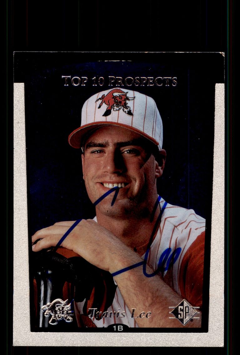 Signed Baseball Card Auto Travis Lee 1998 SP Top Prospects #1 Tucson Toros