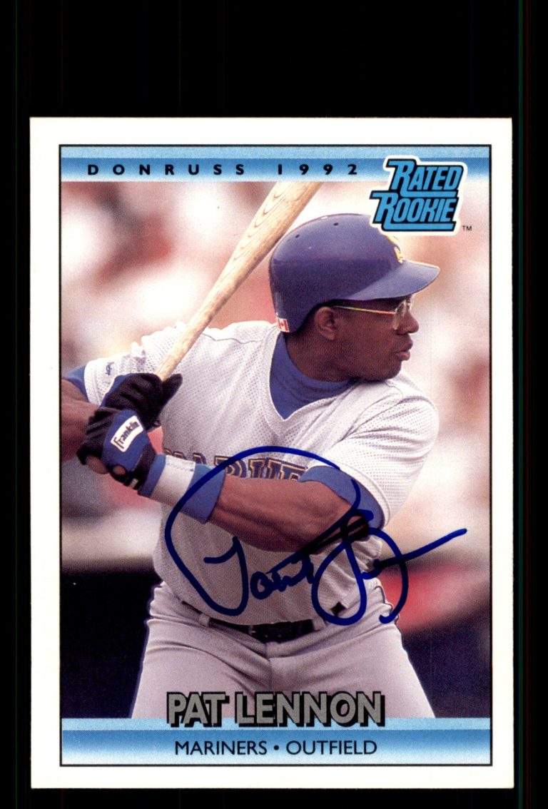 Signed Baseball Card Auto Pat Lennon 1992 Donruss #17 Seattle Mariners