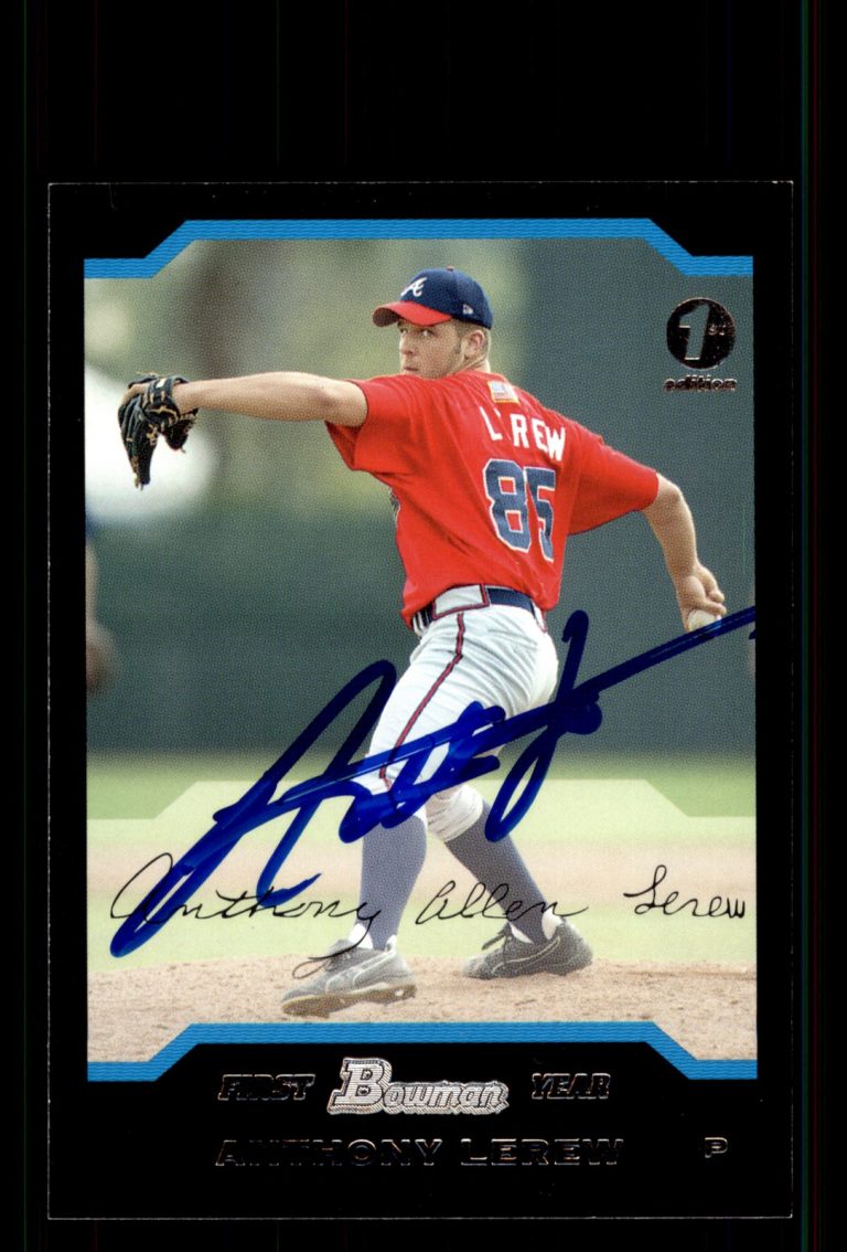Signed Baseball Card Auto Anthony Lerew 2004 Bowman #221 Braves 1st Ed.