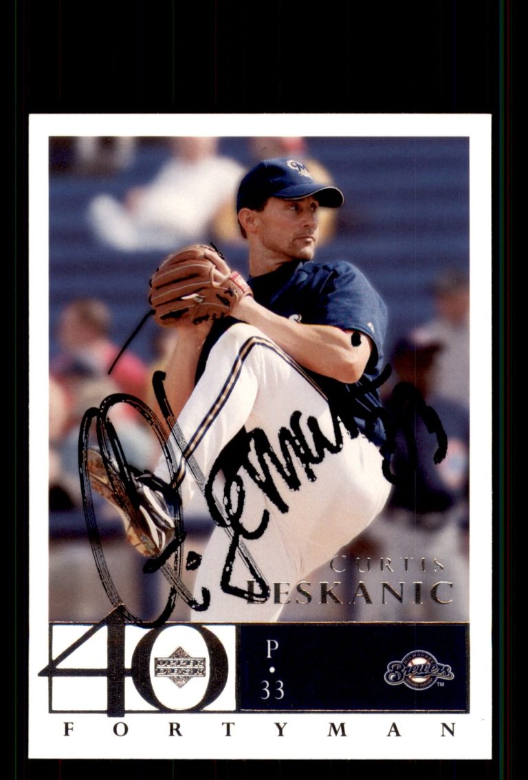 Signed Baseball Card Auto Curtis Leskanic 2003 Upper Deck 40-Man #424 Brewers