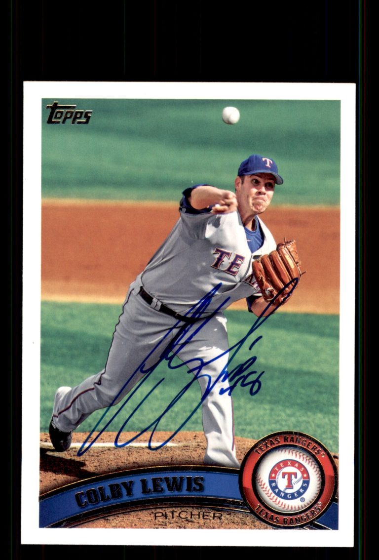 Signed Baseball Card Auto Colby Lewis 2011 Topps #352 Texas Rangers