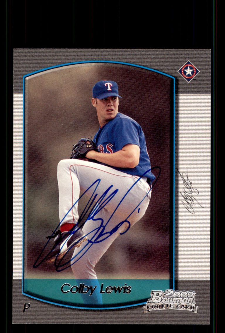 Signed Baseball Card Auto Colby Lewis 2000 Bowman #31 Rangers