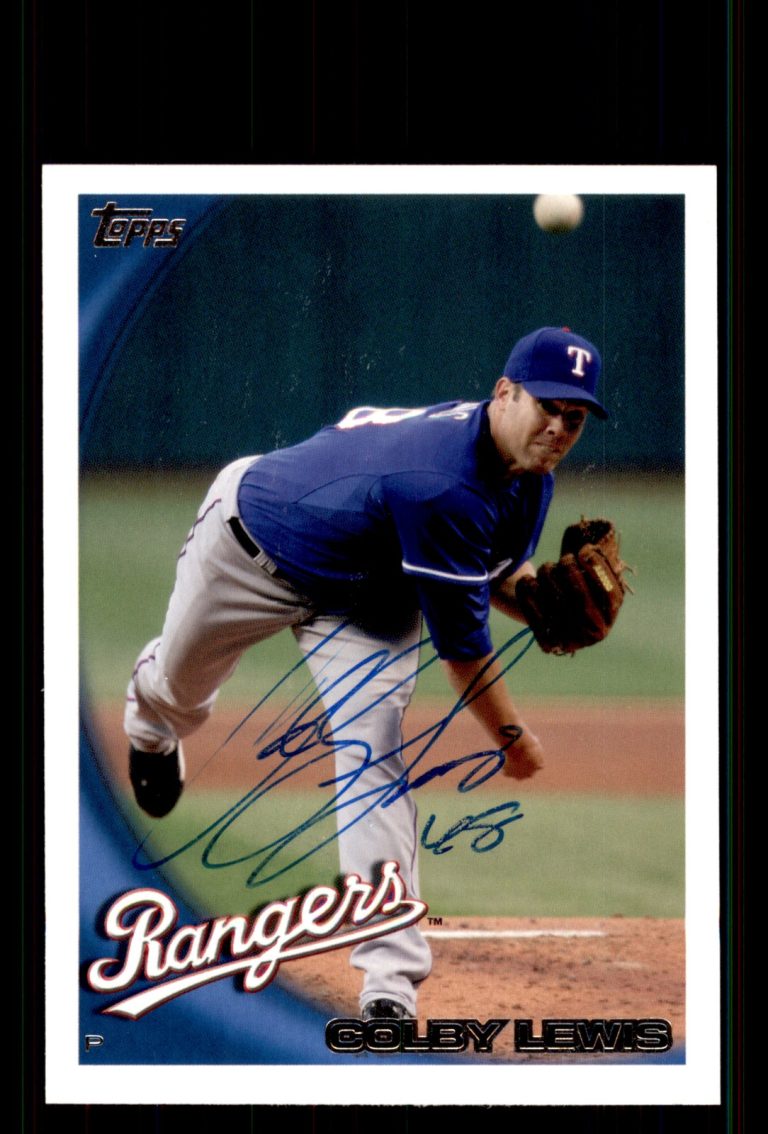 Signed Baseball Card Auto Colby Lewis 2010 Topps Update #US-46 Texas Rangers