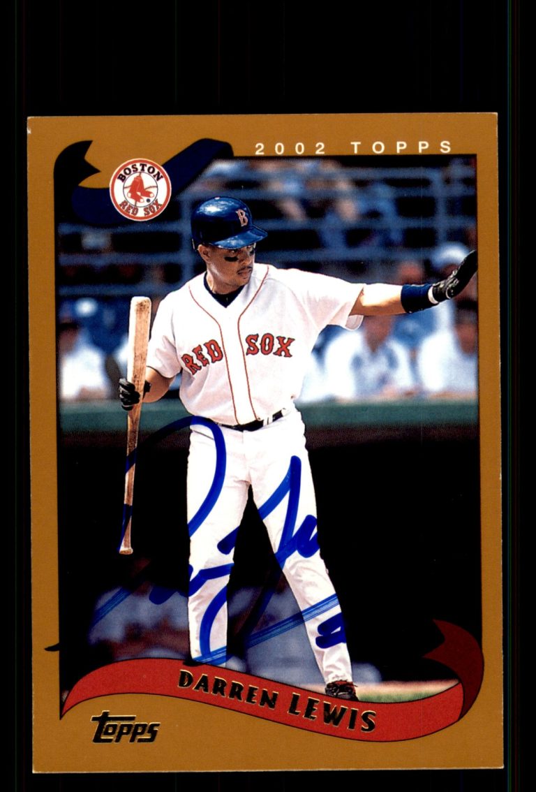 Signed Baseball Card Auto Darren Lewis 2002 Topps #276 Boston Red Sox