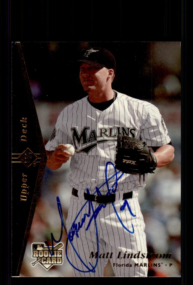 Signed Baseball Card Auto Matt Lindstrom 2007 SP Rookie Edition #165 Marlins