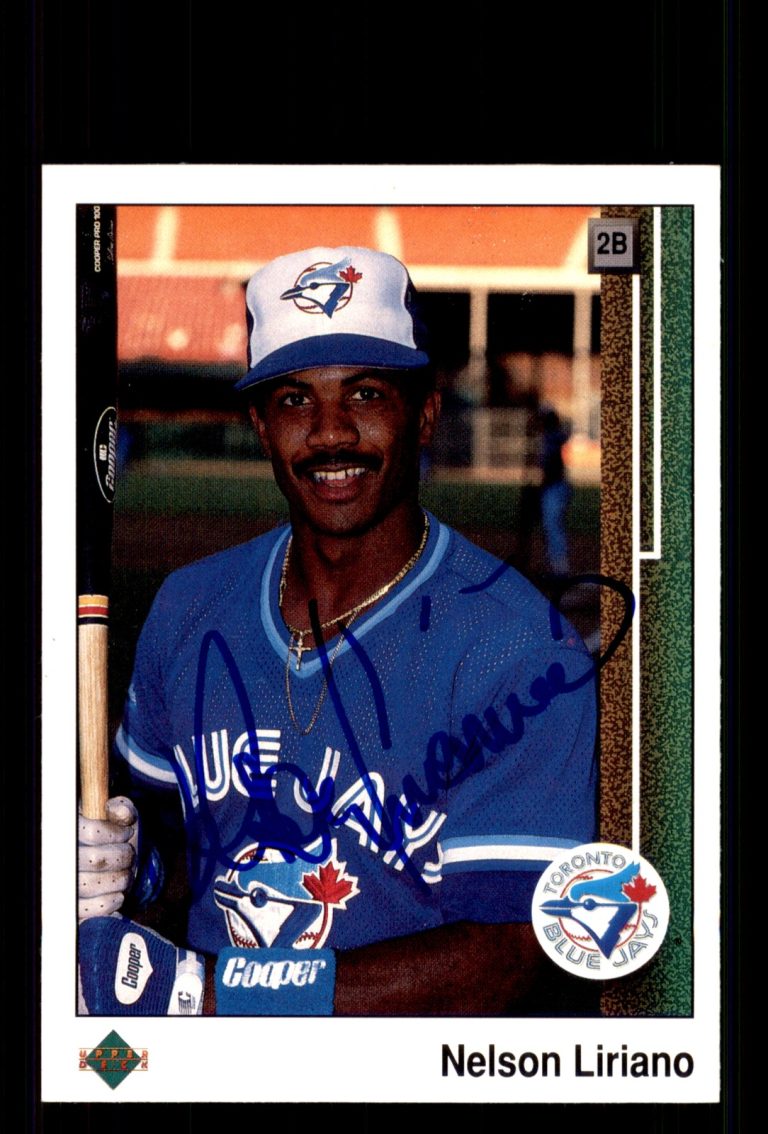 Signed Baseball Card Auto Nelson Liriano 1989 Upper Deck #109 Toronto Blue Jays