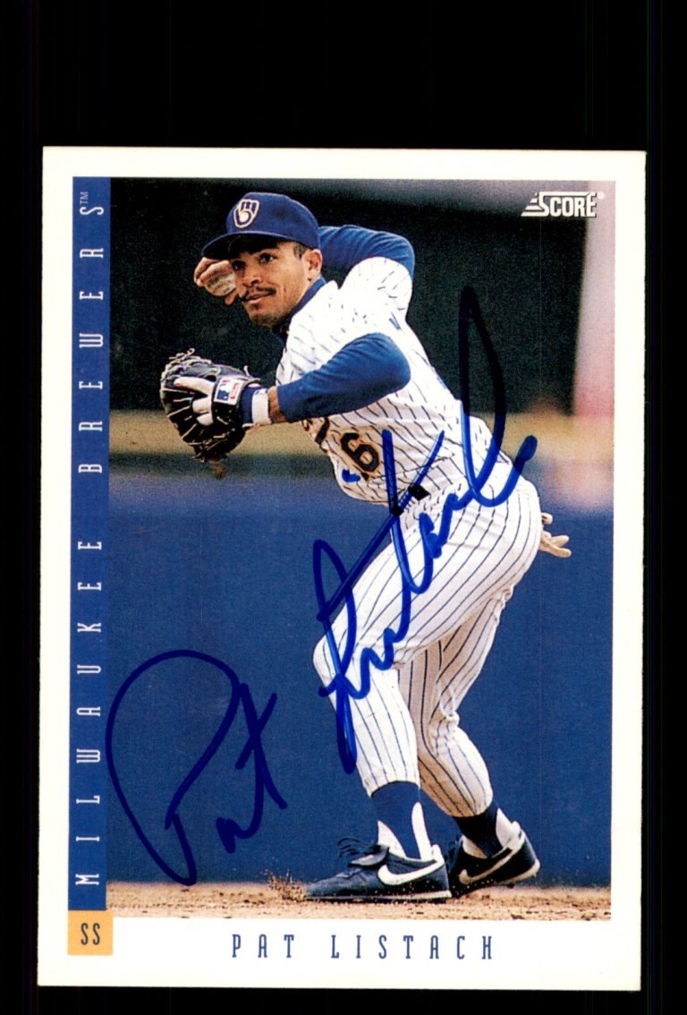 Signed Baseball Card Auto Pat Listach 1993 Score #357 Milwaukee Brewers