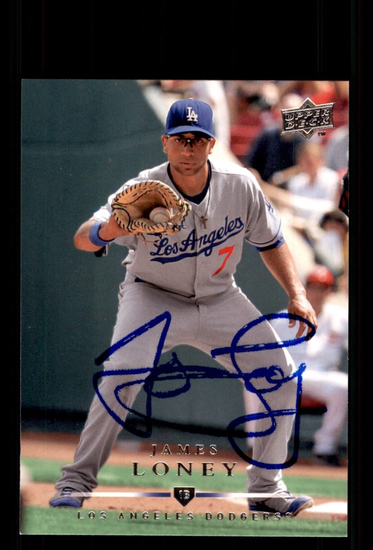 Signed Baseball Card Auto James Loney 2008 Upper Deck #542 Los Angeles Dodgers