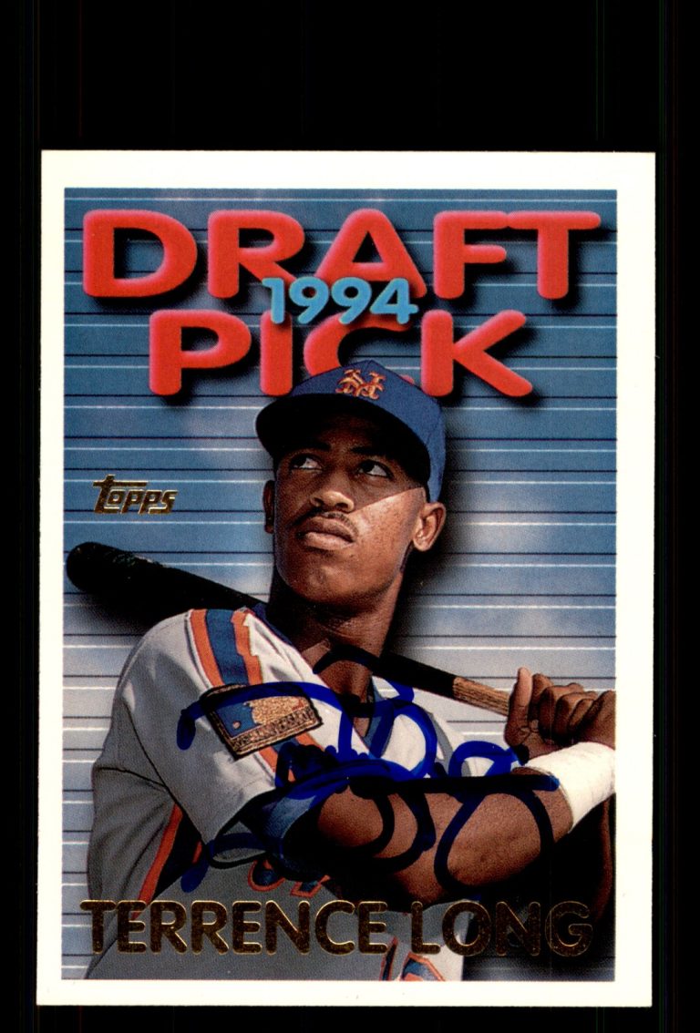 Signed Baseball Card Auto Terrence Long 1995 Topps #112 New York Mets
