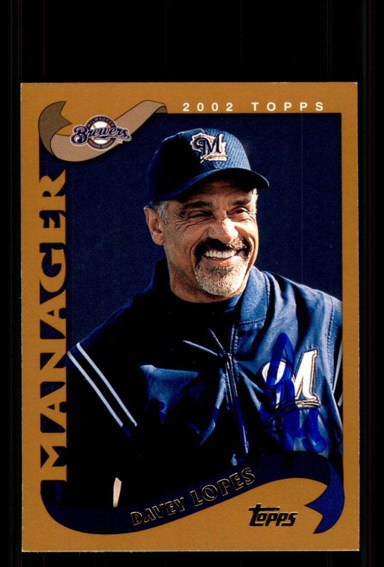 Signed Baseball Card Auto Davey Lopes 2002 Topps #281 Milwaukee Brewers